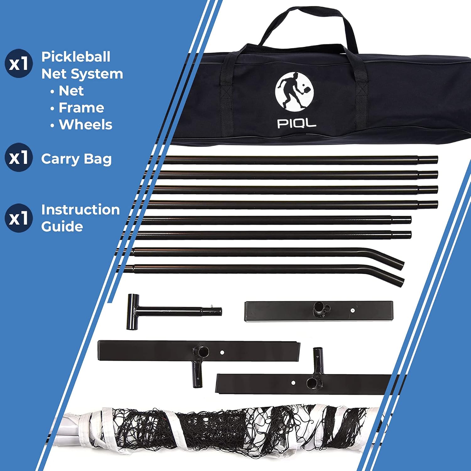 Buy Portable Pickleball Net System with Wheels Metal Frame Regulation