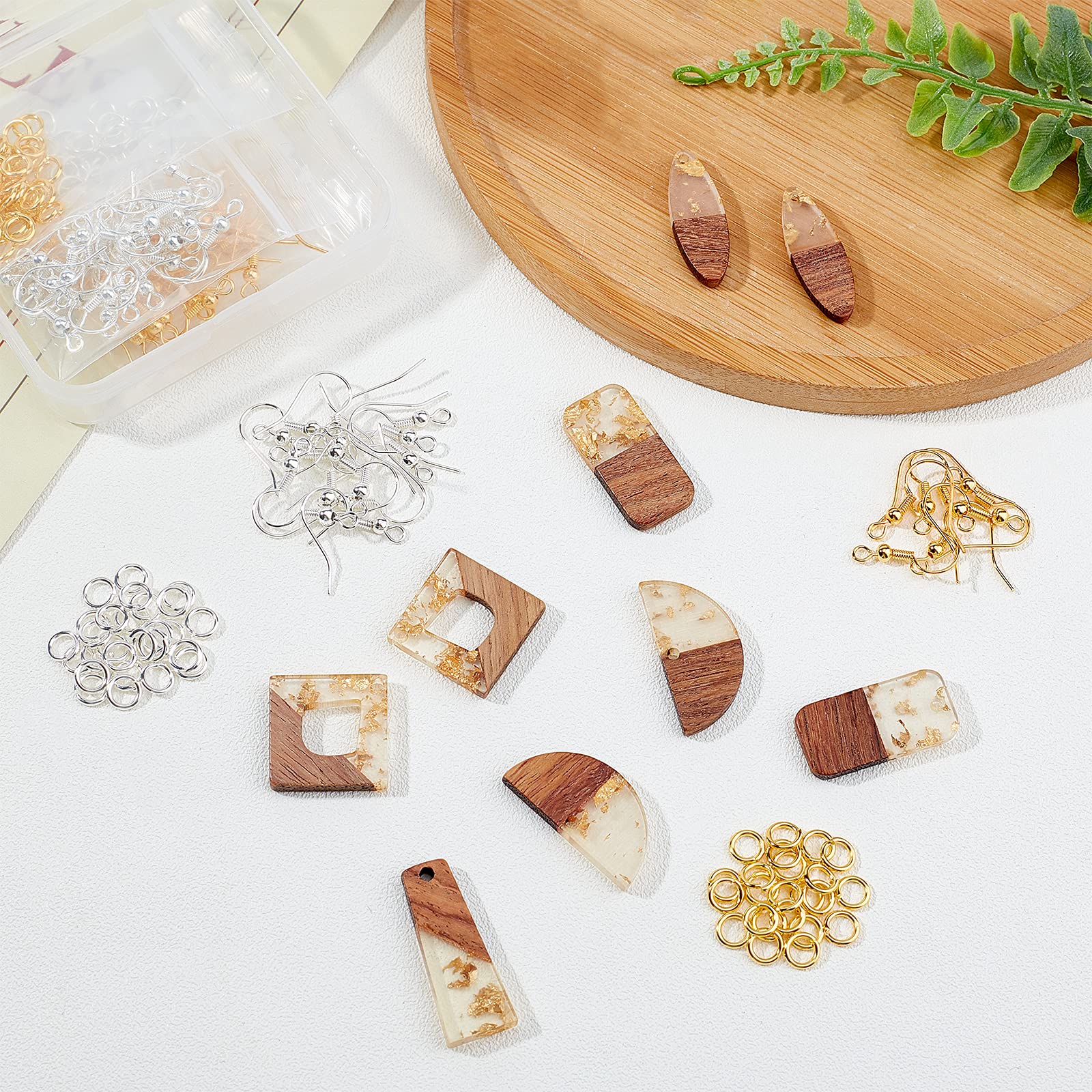 Kit Fabrication Bijoux Résine Et Bois - 200 Pièces : Pendentifs étoiles, Crochets, Anneaux, Boîte De Rangement - 2