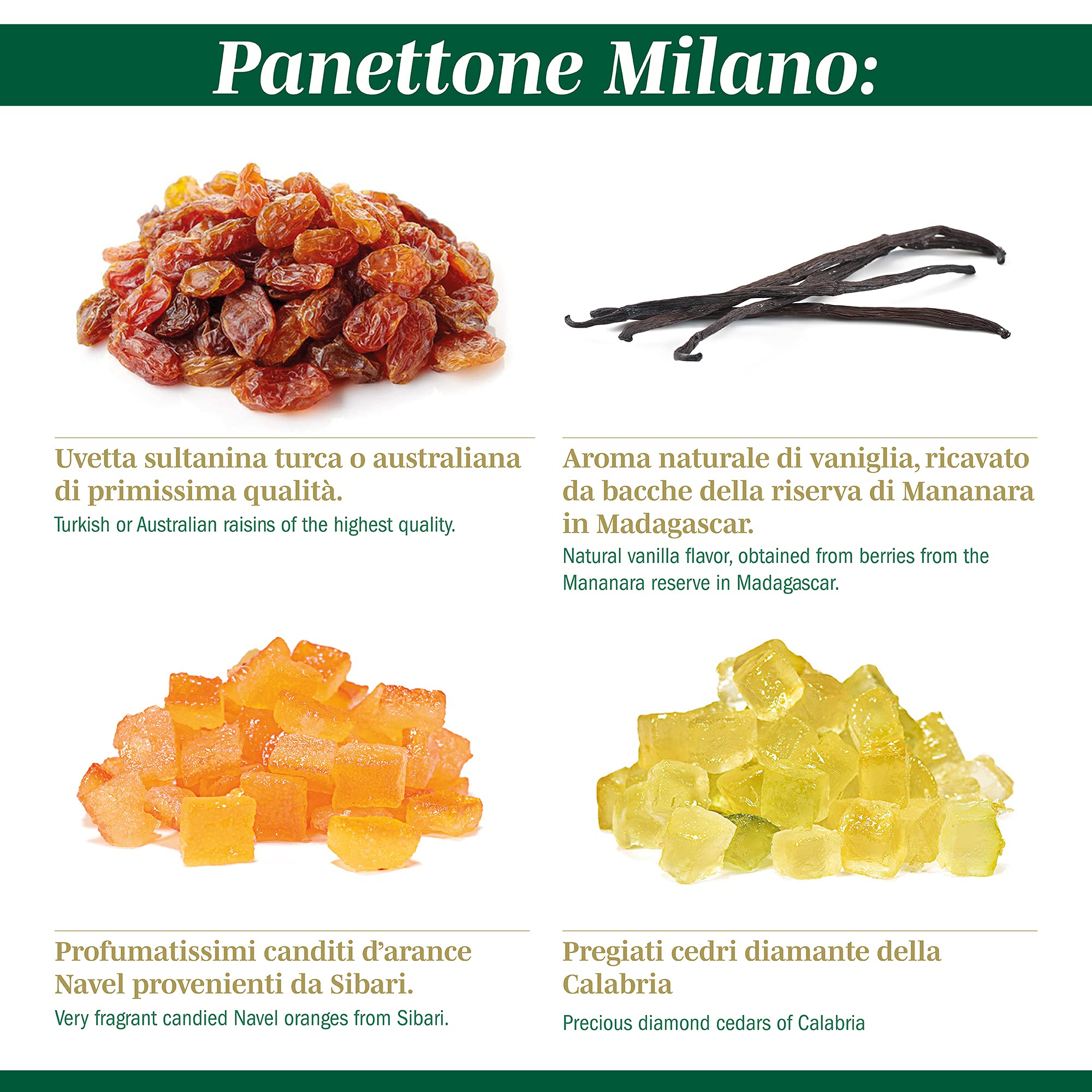 FLAMIGNI, Artisan Panettone Milano Basso Classique Traditionnel à l'Orange Confite, Cèdre, Raisins Sultana et Arôme Naturel de Vanille, Emballage avec Ruban Idéal comme Cadeau de Noël, 1Kg
