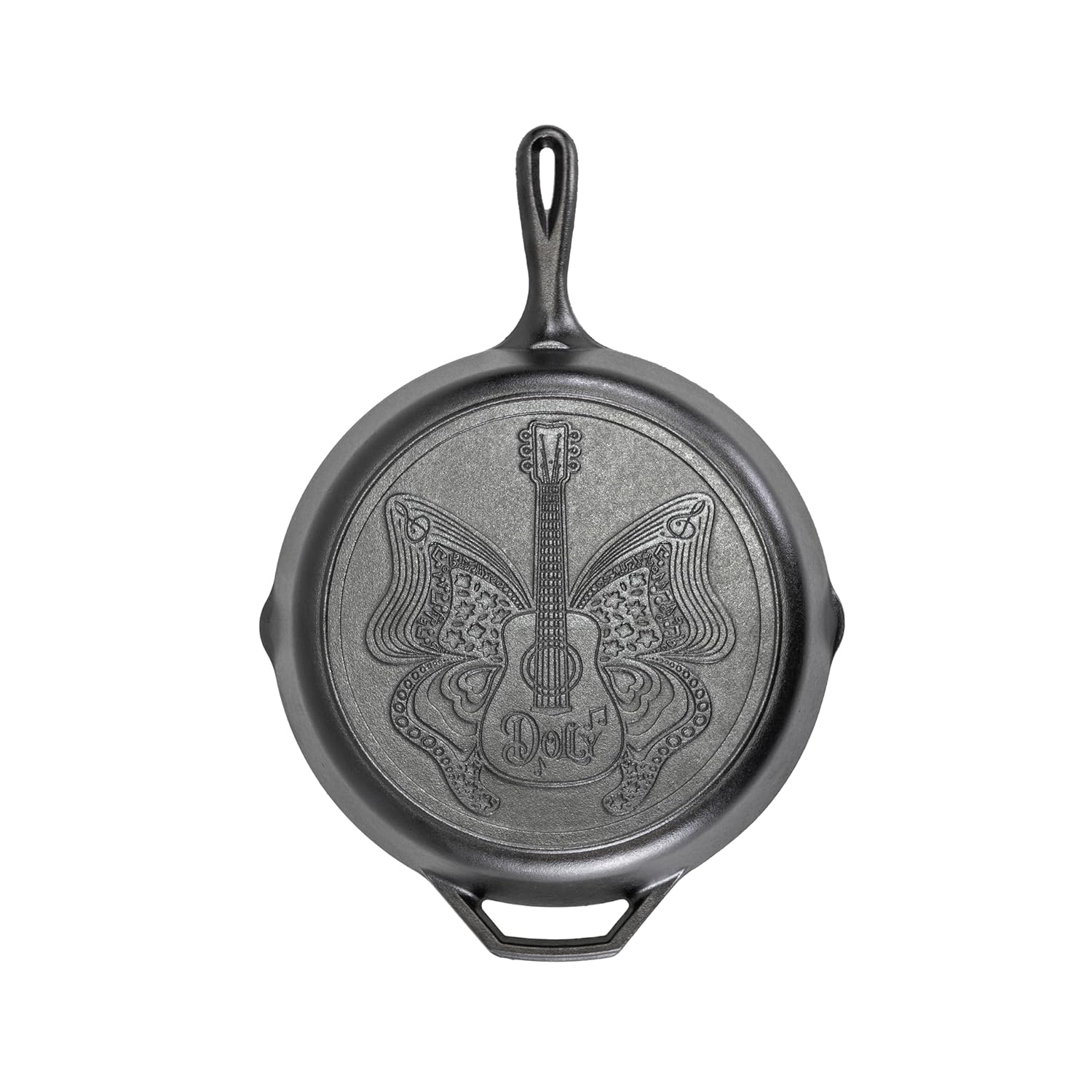Lodge 12 Inch Dolly Parton Pre-Seasoned Cast Iron Stamped Skillet - Signature Teardrop Handle - Use in the