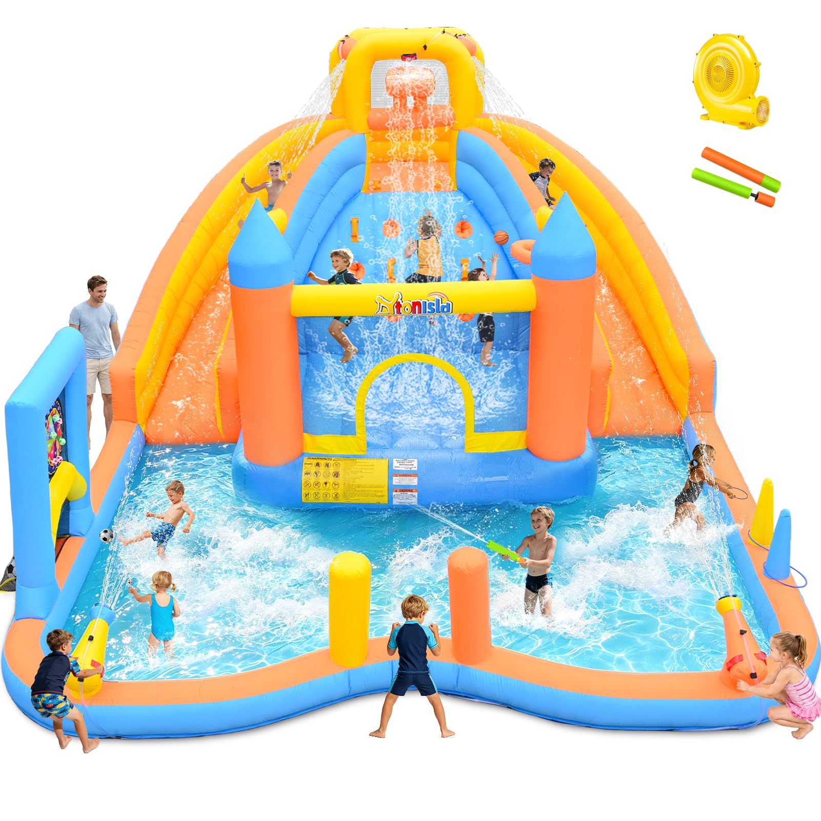 Photo 1 of Large Inflatable Water Park,16x13x8 FT Water Bounce House with Dual Slides