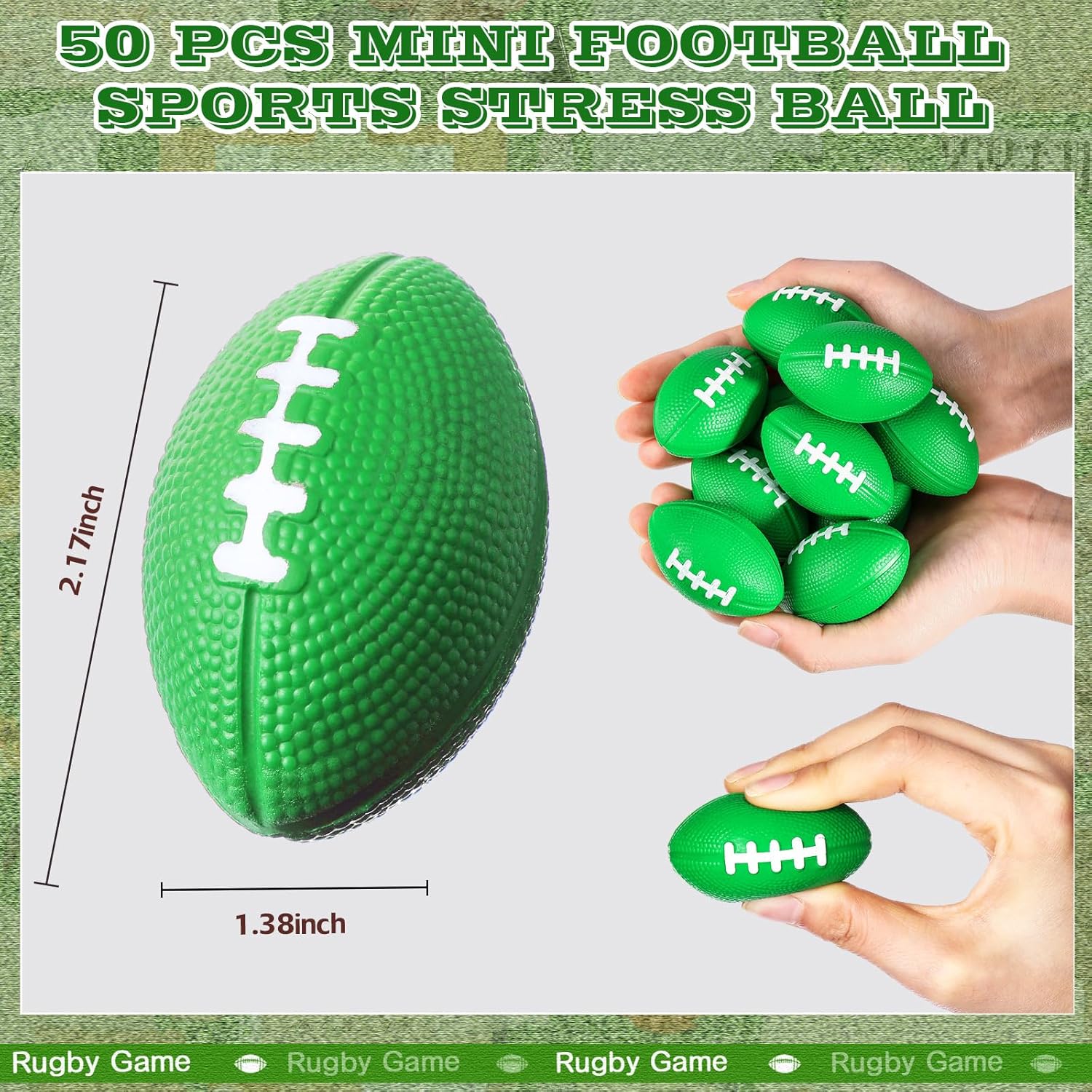 Blulu 50 Pack Mini Football Bulk 2.17" Foam Football Party Favor Small Sports Valentines Stress Ball for Back to School First Year Down Birthday Homecoming Game Party Bag Gift Filler - Image 2