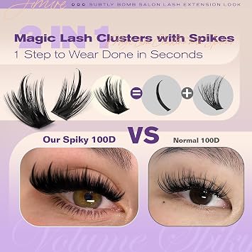 Manga Cluster Lashes 150D Spiky Individual Eyelashes with Bottom Lashes 12-18MM Long Fairy Lash Clusters 264Pcs Wispy Lashes Individual Cluster DIY at Home by JIMIRE
