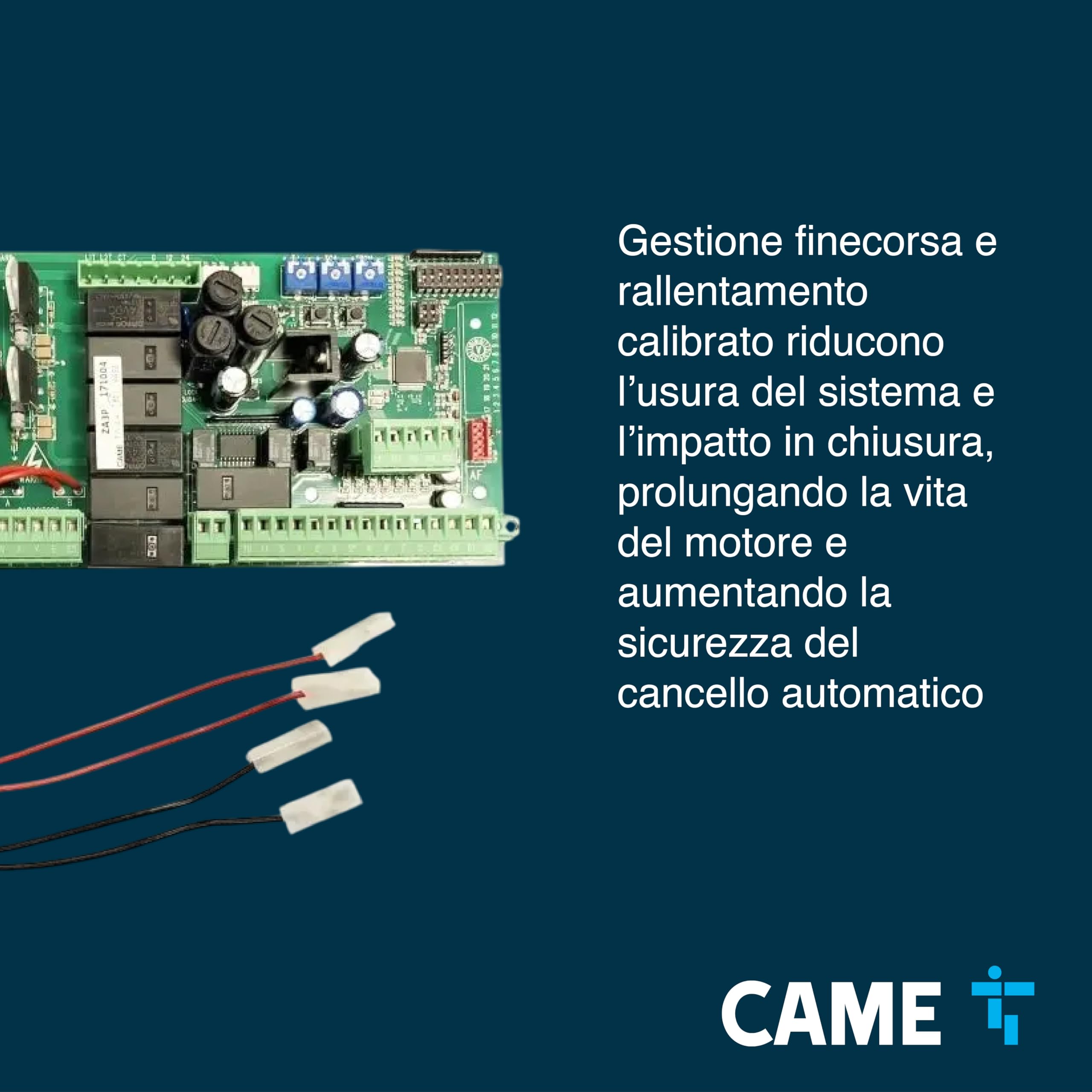 CAME Scheda elettronica di ricambio per il quadro comando ZA3P per cancelli a battente con gestione dei finecorsa e regolazione della velocità di rallentamento per manovre fluide e sicure