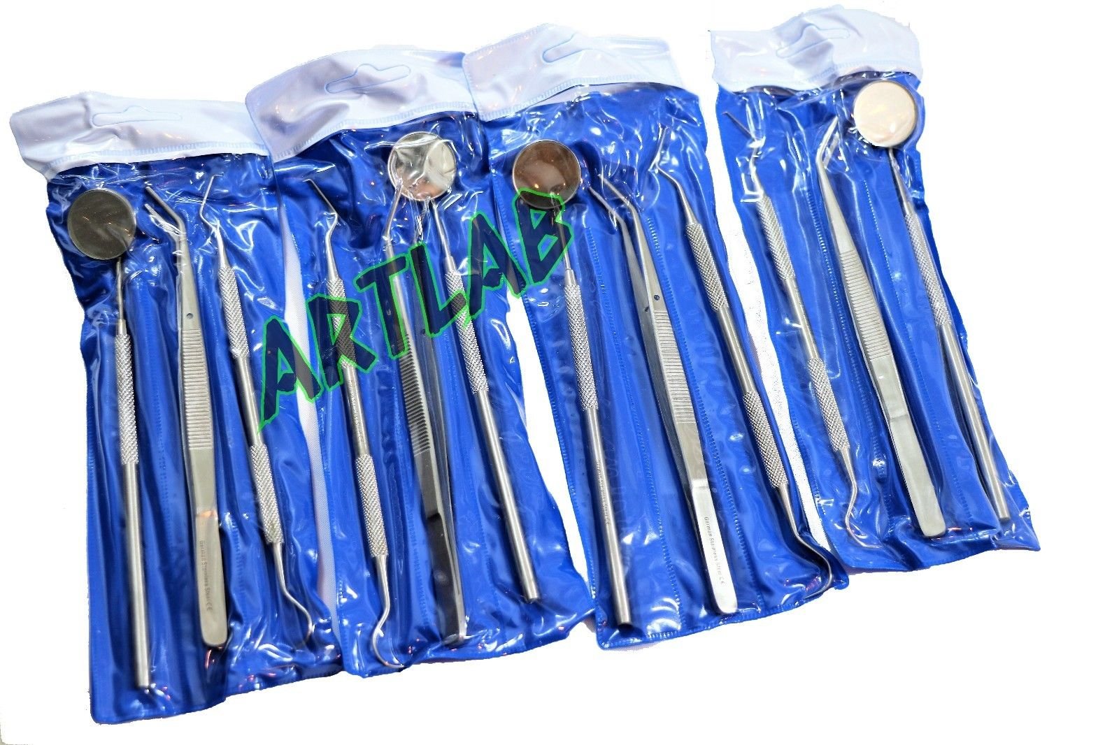 9 German Basic Dental Sets Explorer Probe Plus Dental Mirror Plus College Cotton PLIER CYNAMED
