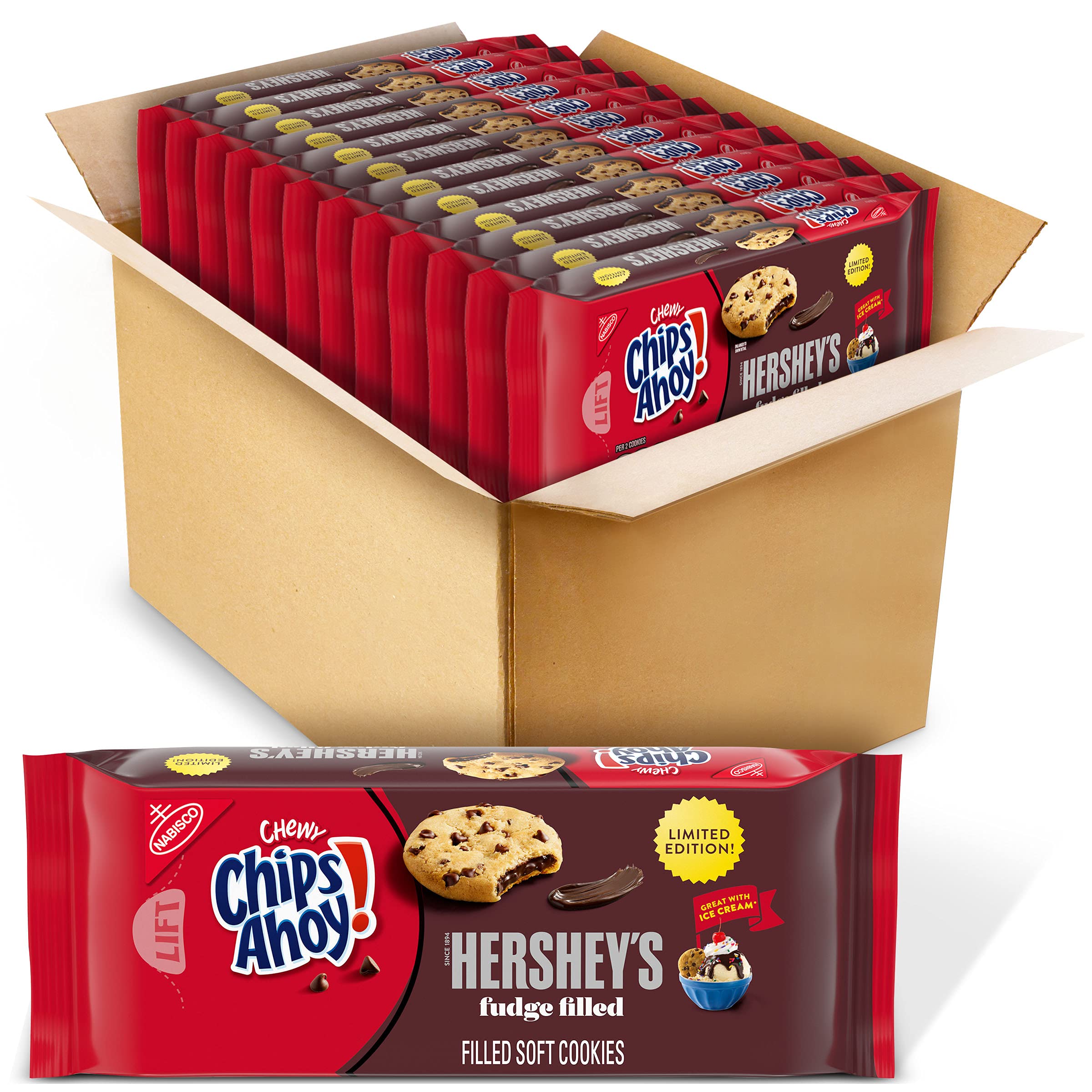 CHIPS AHOY! Chewy Hershey’s Fudge Filled Chocolate Chip Cookies