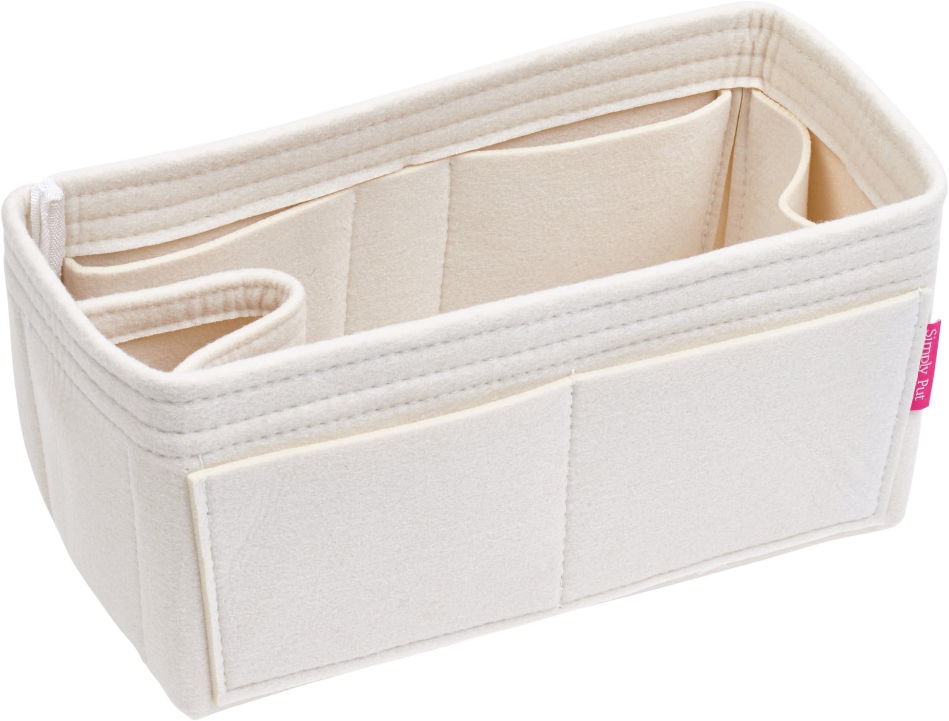 Best Felt Handbag Organizer, Purse Organizer, Insert and Liner for Everyday Use and Travel, Large Wide, Light Beige