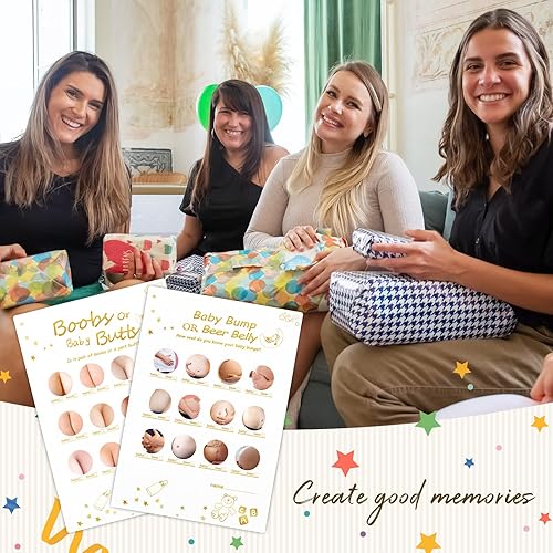 Miniatura 6 de Juegos de Baby Shower para Niño o Niña - 2 Juegos (50 de Cada), Doble Cara, Cartón Grueso, Divertidos, Graciosos y Fáciles de Jugar, con Claves de