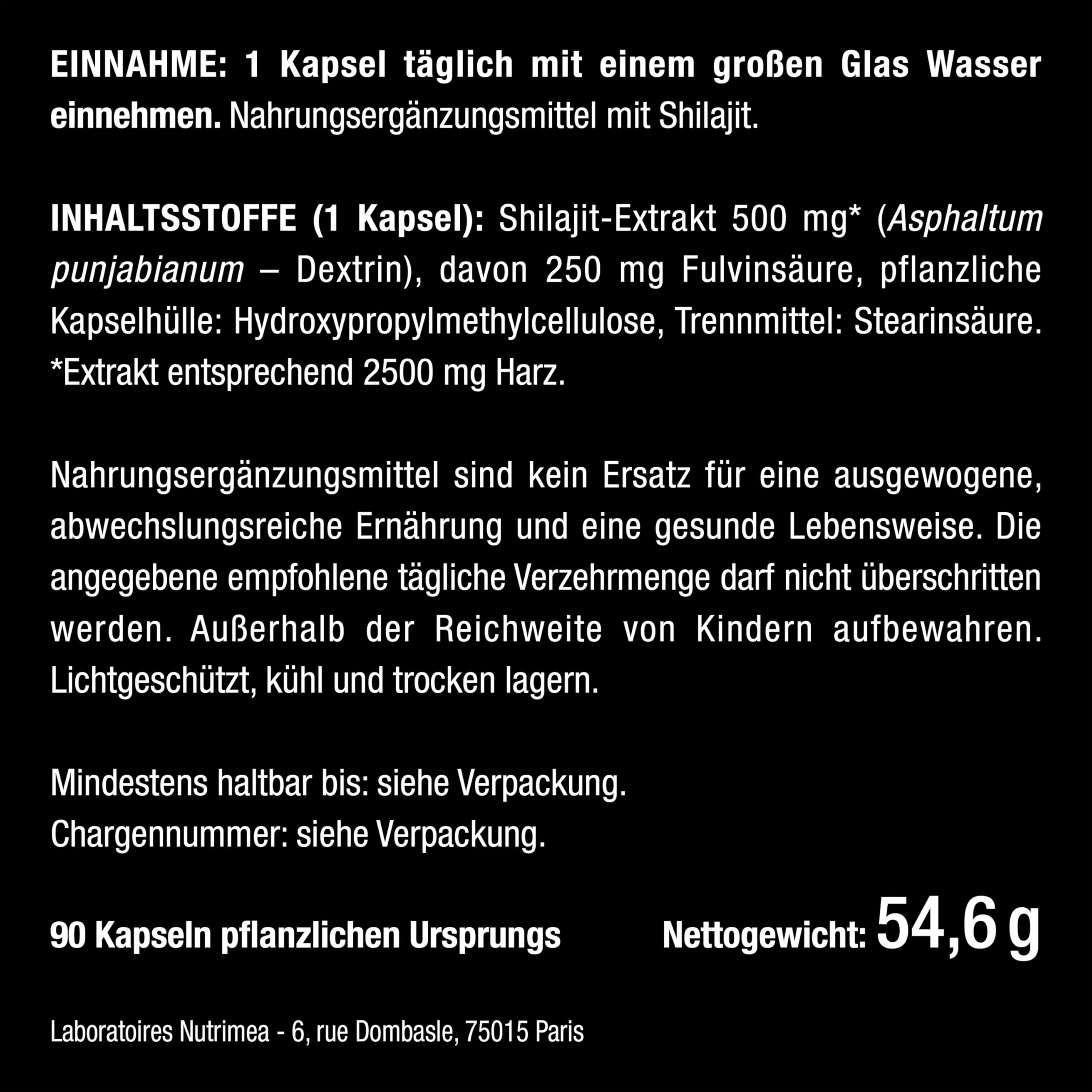 Shilajit Kapseln | Original Himalaya Hochdosiert, 2500mg | Nutrimea – Ansicht 8