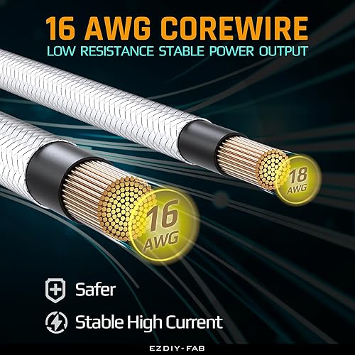 Miniatura 4 de EZDIY-FAB PCIE 5.0 12VHPWR Kit de cable con funda, extensión de cable de fuente de alimentación PC 16AWG, 24PIN-ATX(4+4) PIN-EPS(12+4) PIN a 4X 8