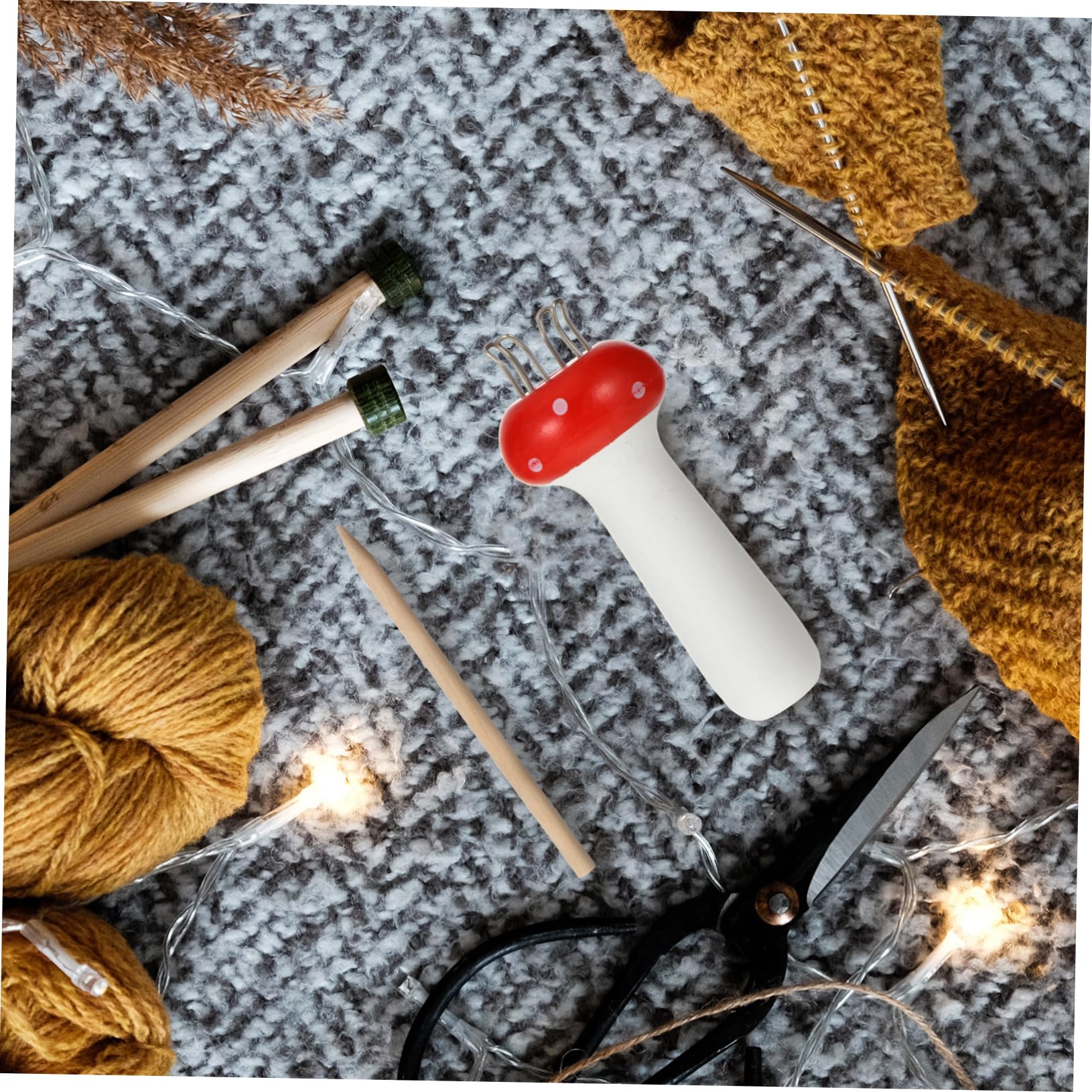 jojofuny 4 Stück Mushroom Knitting Spool Handlicher Pin Strickpilz für Diy Projekte Geeignet für Wolle und Synthetische Garne Langlebig und Tragbar