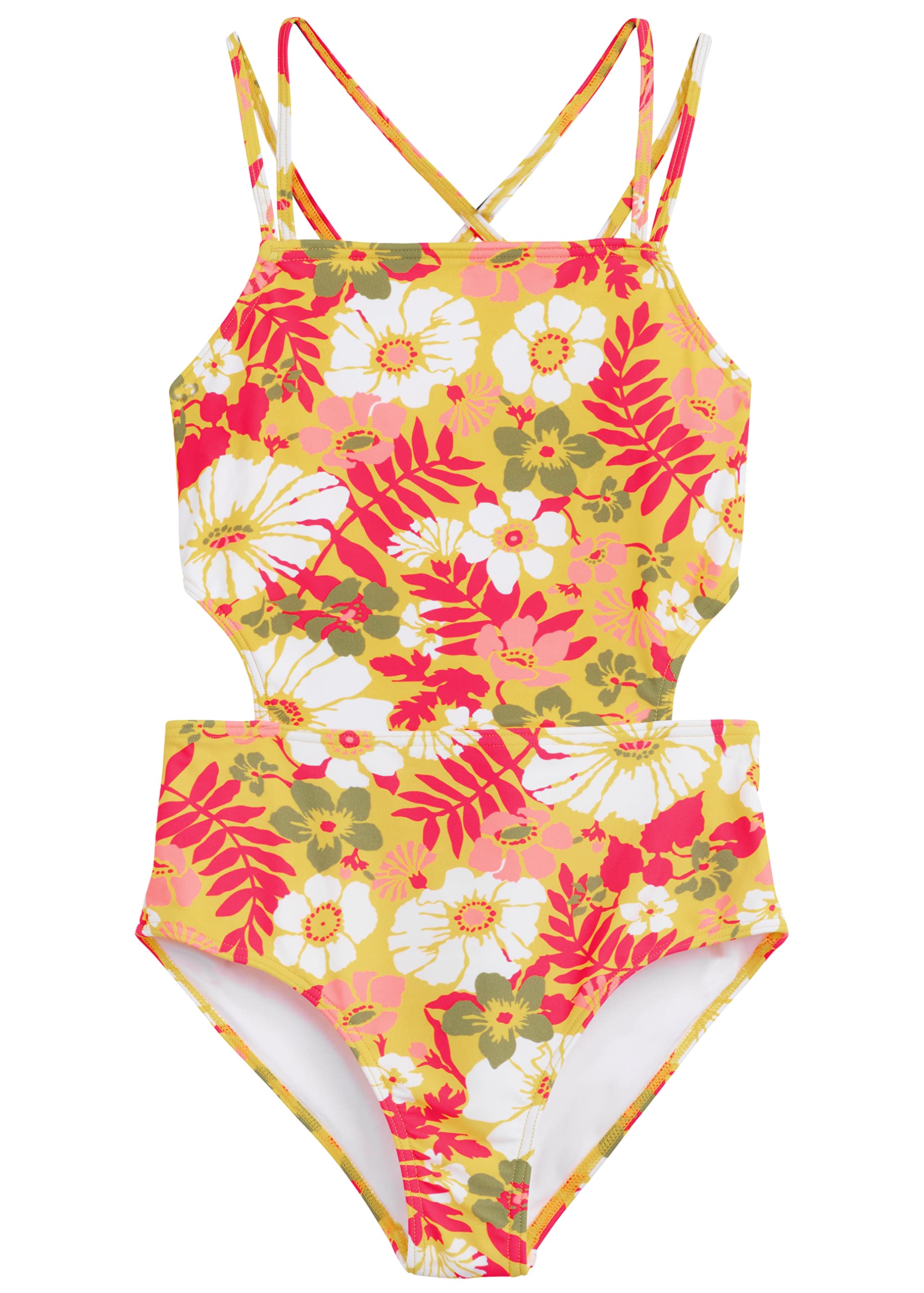Kanu Surf Girls' Beach Girl Sport Cut-Out One Piece Swimsuit
