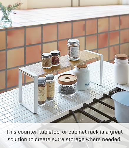 Miniatura 4 de Yamazaki Home Tosca Estante de cocina - Organizador de estante de almacenamiento de mostrador - Acero + madera -