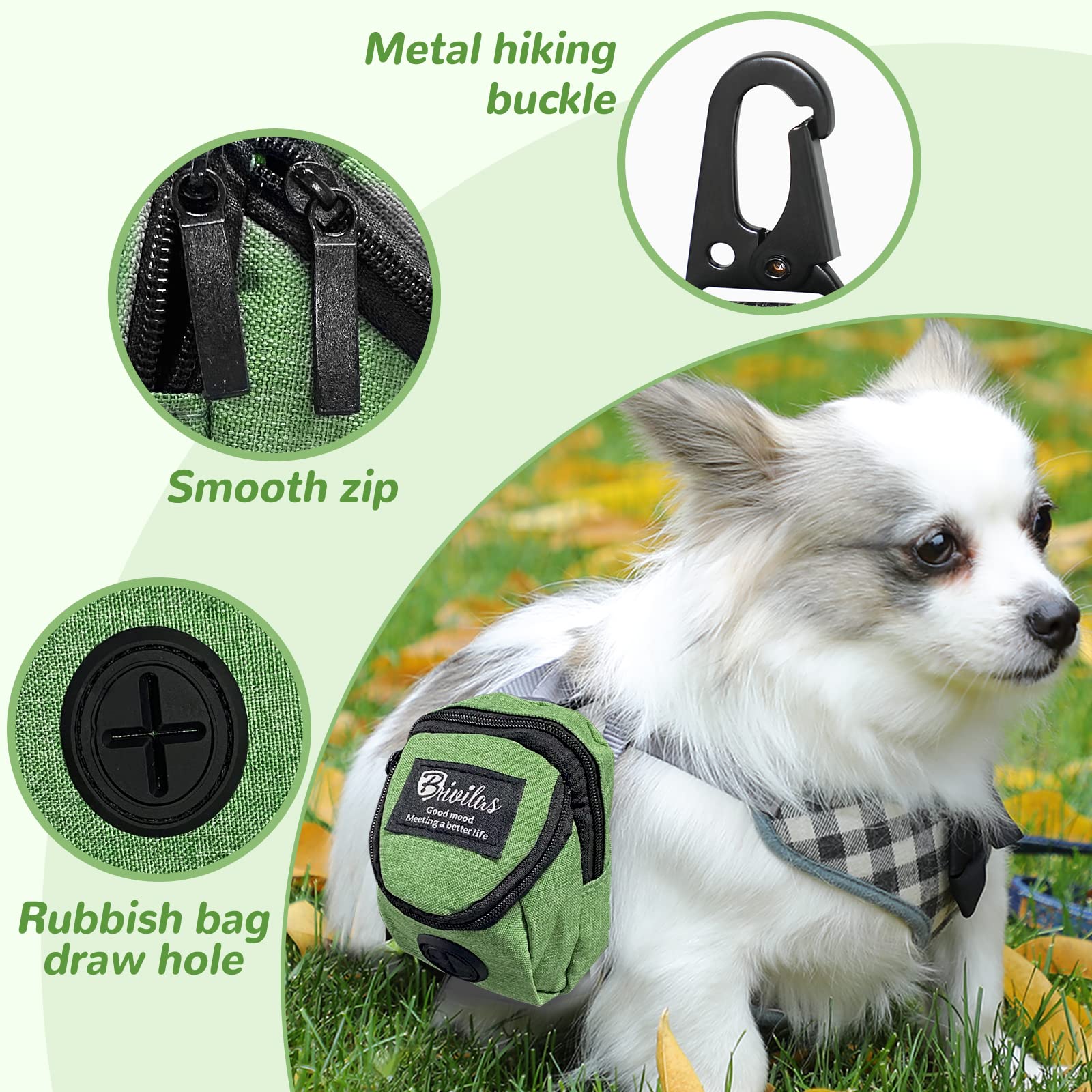 Grantop Dog Treat Pouch,Dispenser Pet Treat Waste Bags Pet Training Bag with Poop Bag Holder Puppy Training Walking Bag for Travel Walking - Image 4