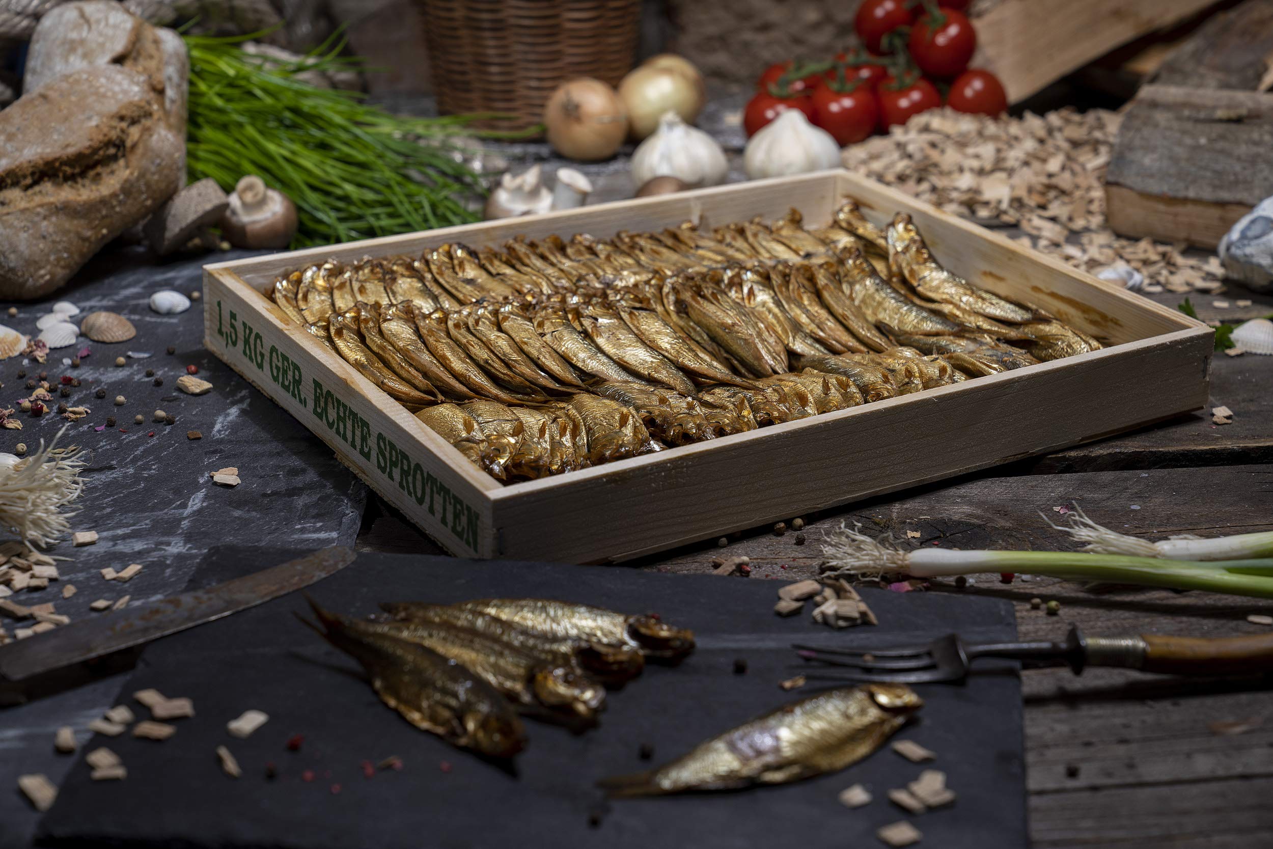 GreetFish Sprotten, über Buchenrauch geräuchert, Sprotten 500g