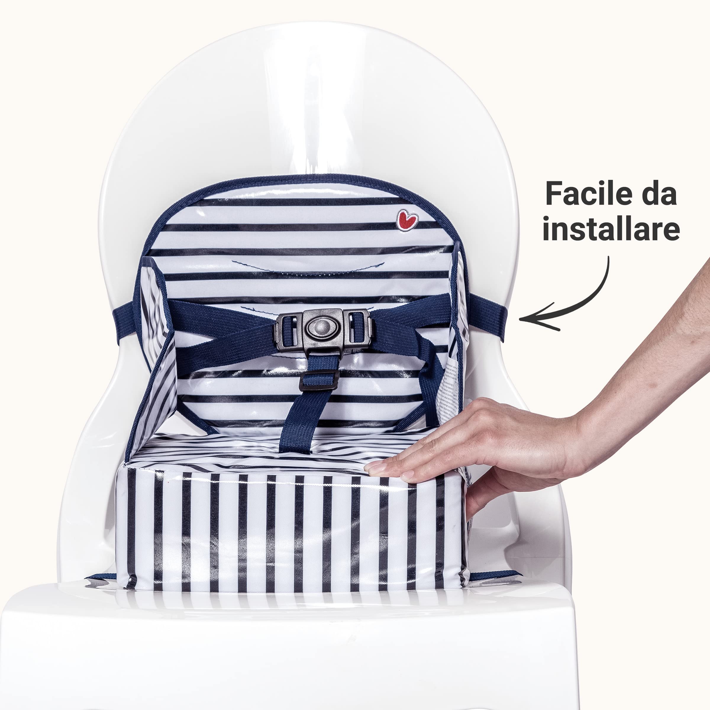 Alzatina Easy Up BabyToLove | Leggera, compatta e facile da trasportare | Blue Stripes