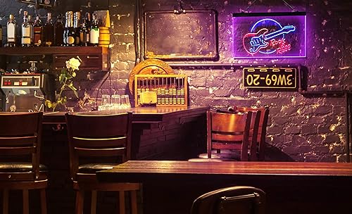 Miniatura 5 de ADVPRO Rock & Roll - Letrero de neón LED de doble color para guitarra eléctrica, banda de música, azul y rojo, 16 x 12 pulgadas, st6s43-i2303-br