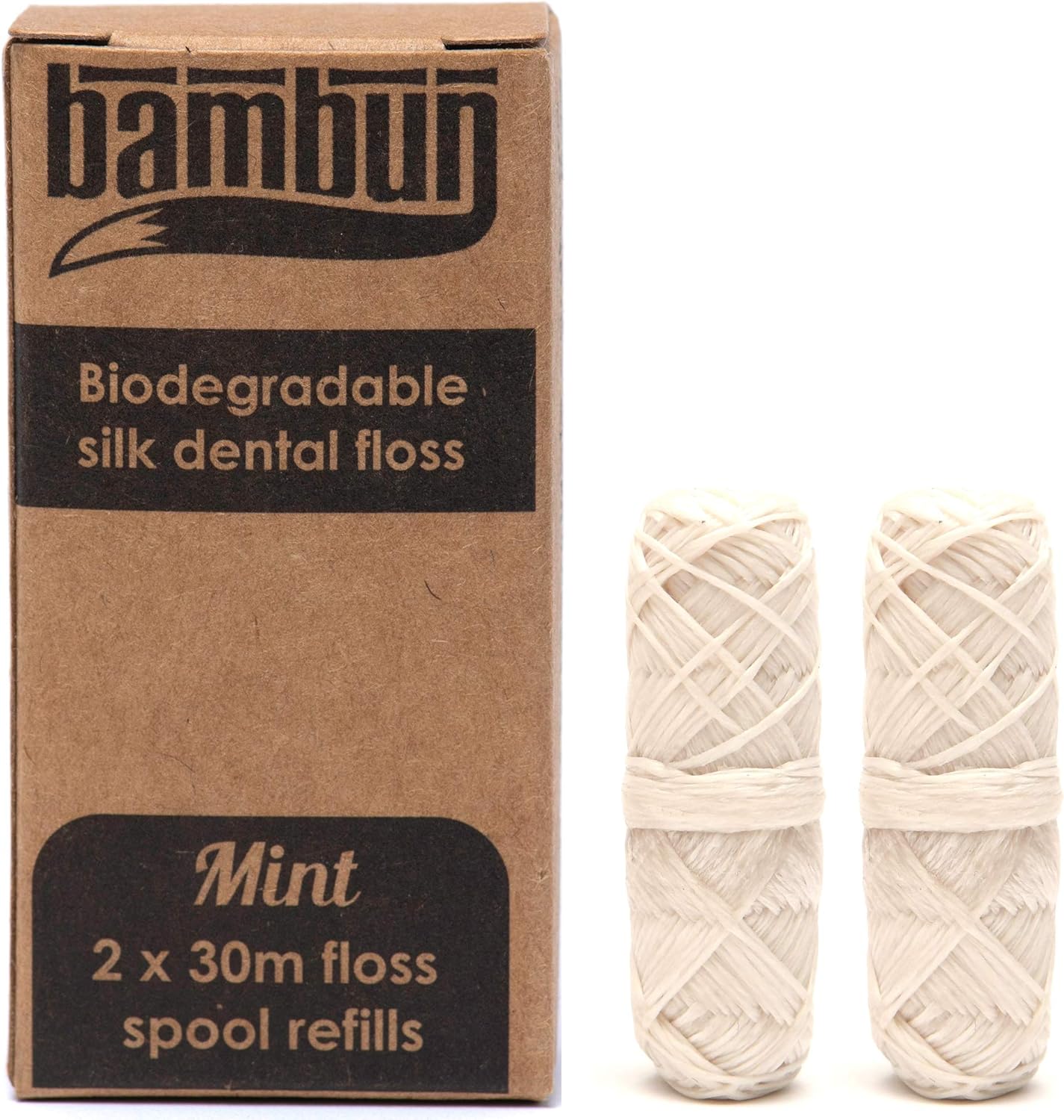Ecofriendly Biodegradable Natural Silk Dental Floss Refills Two 30m