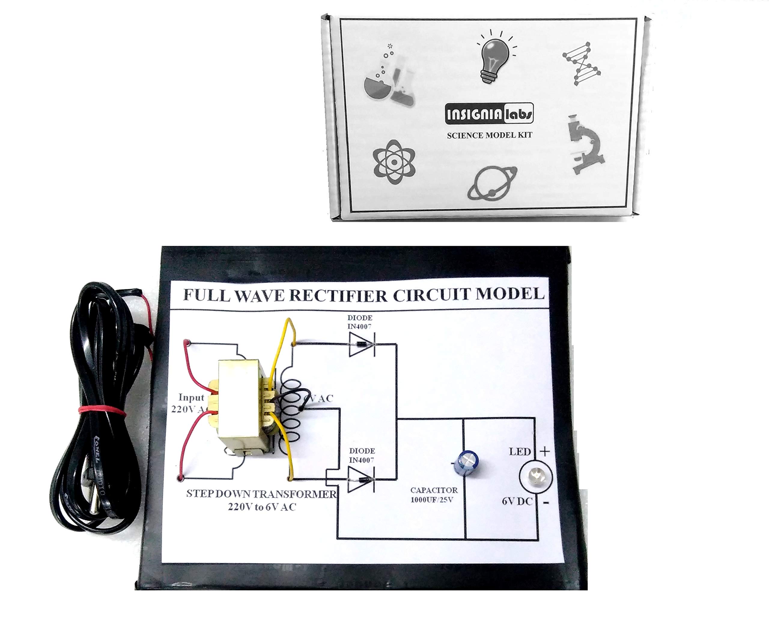 INSIGNIA LABS - AC Full Wave Rectifier Circuit Control Science Model Kit | School Project Kit (B07W78STR7) Amazon Price History, Amazon Price Tracker