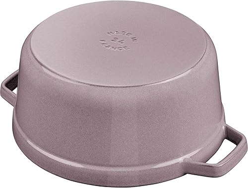 Vista 280 de STAUB Horno holandés de hierro fundido 4-qt Round Cocotte, fabricado en Francia, sirve 3-4, blanco