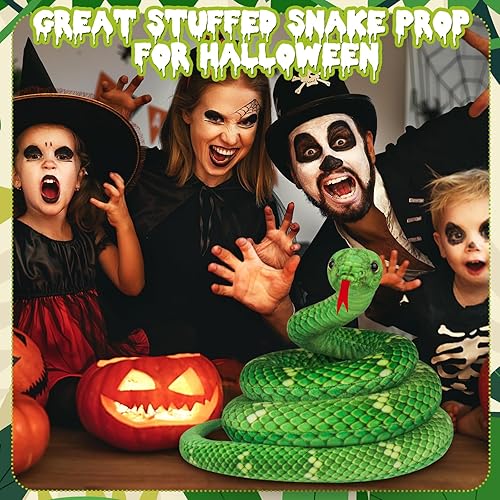 Miniatura 7 de Hozzi Boa Constrictor gigante de peluche grande de serpiente de peluche realista de 78.7 in  80 pulgadas, regalos realistas para niños, fiesta de