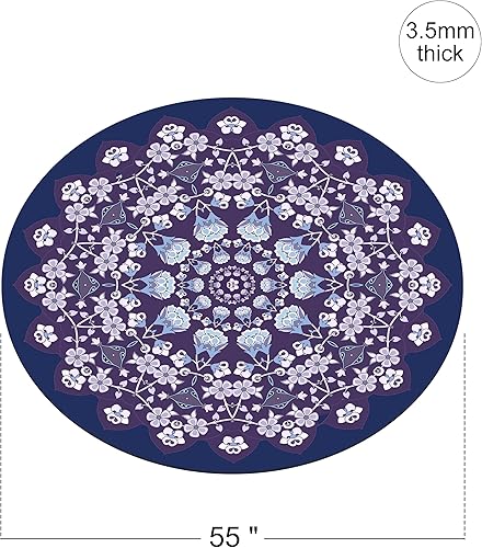 Miniatura 2 de Esterilla de yoga redonda de pilates de meditación, alfombrilla de yoga grande de gamuza de lujo, base antideslizante de goma natural es adecuada