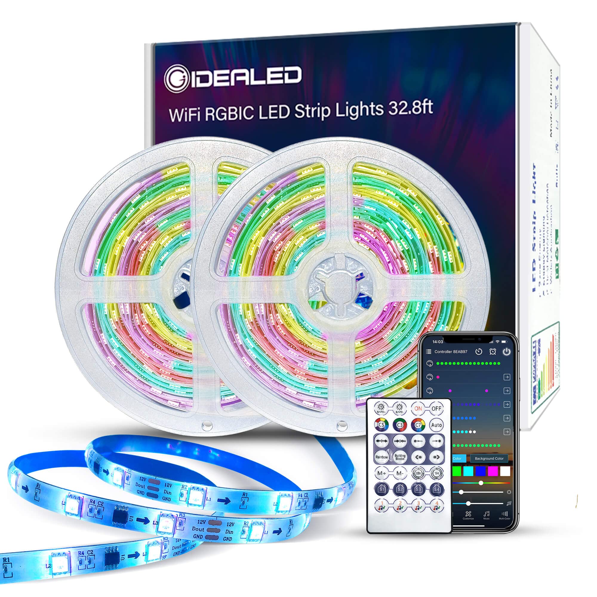 Buy GIDEALED 32.8ft Smart WiFi Addressable RGB DreamColor LED Strip