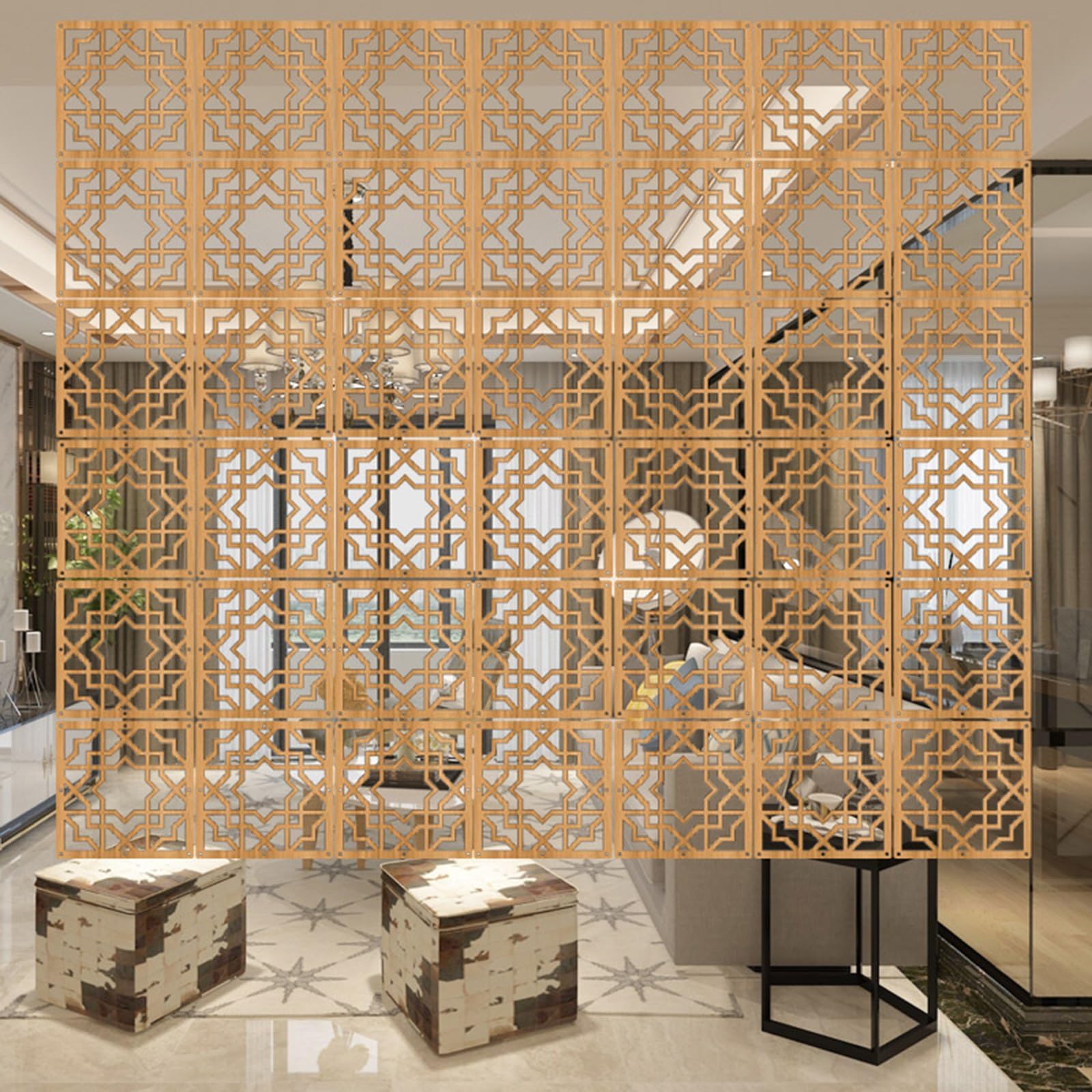 Amazon｜パーテーション 衝立 部屋 仕切り 間仕切り 中空彫刻デザイン