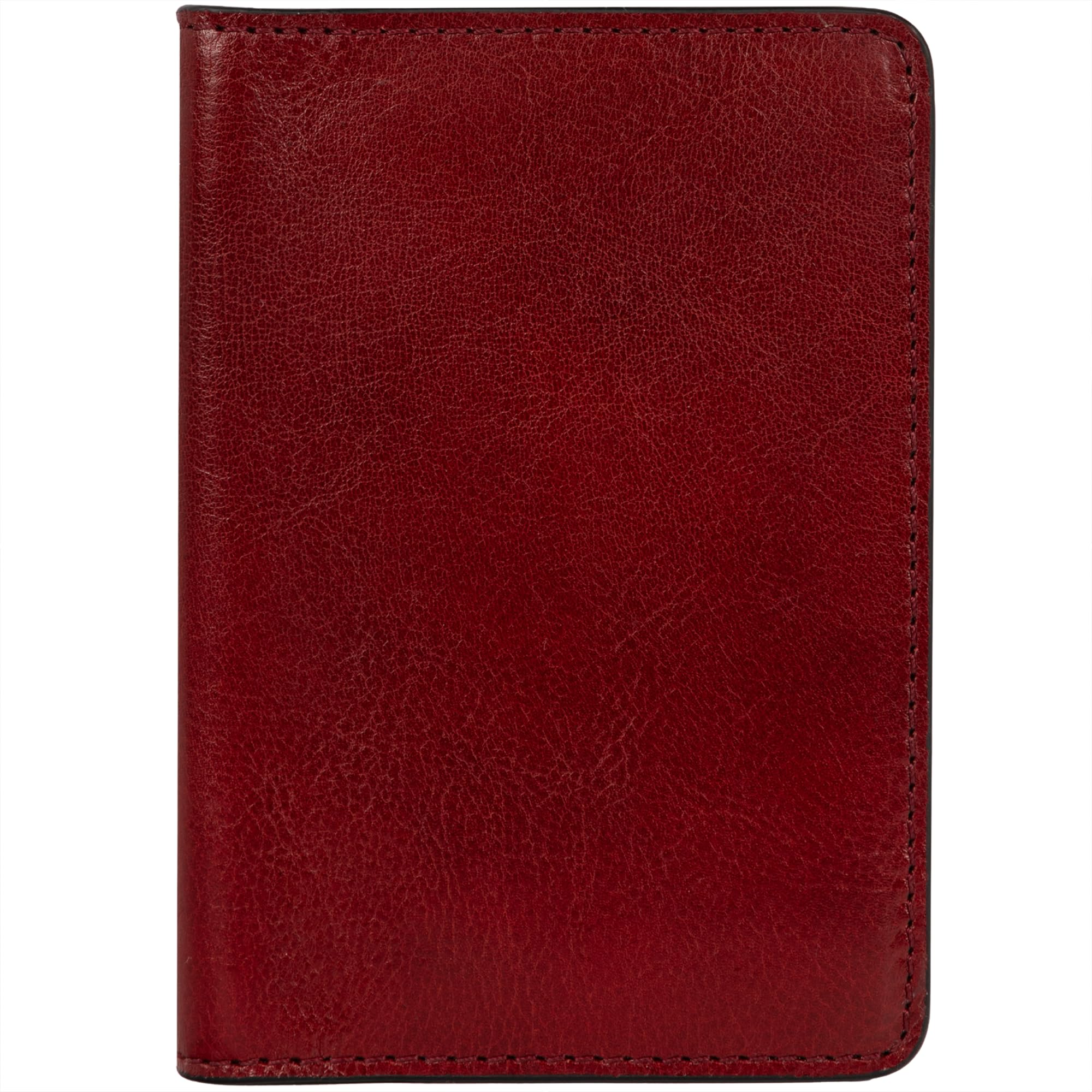 Time Resistance Portafoglio da Viaggio in Pelle a Grana Naturale – Porta Passaporto con Scomparti per Carte (Rosso)