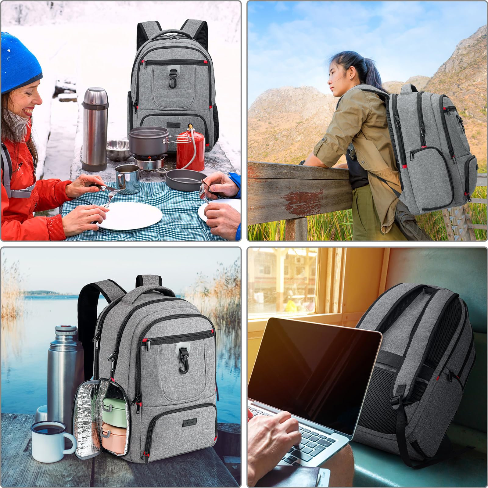 BIKROD Zaino Uomo Zaino per PC Portatile, 15,6 Pollici Zaino Porta PC con Caricatore USB Zaino da Lavoro, Impermeabile Zaino per Laptop, Computer, Notebook, Scuola, Viaggio Regalo Uomo & Donna