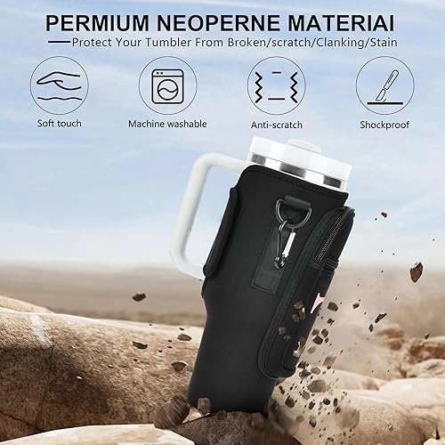 Miniatura 3 de Initial Water Bottle Holder with Strap for Stanley 40 oz Tumbler/Simple Modern 40 oz Tumbler,Water Bottle Carrier Bag with Strap,Personalized A-Z