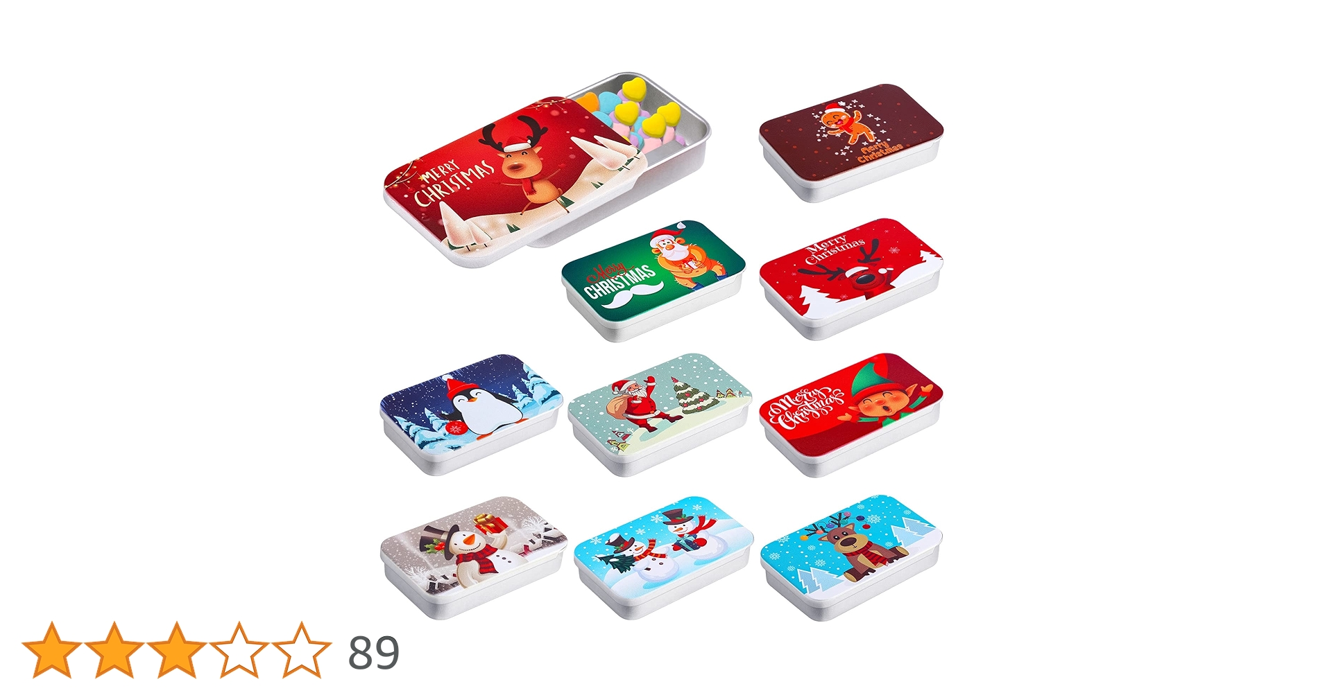 Amazon.co.jp: Peryiter クリスマスミント缶10個 キャンディ