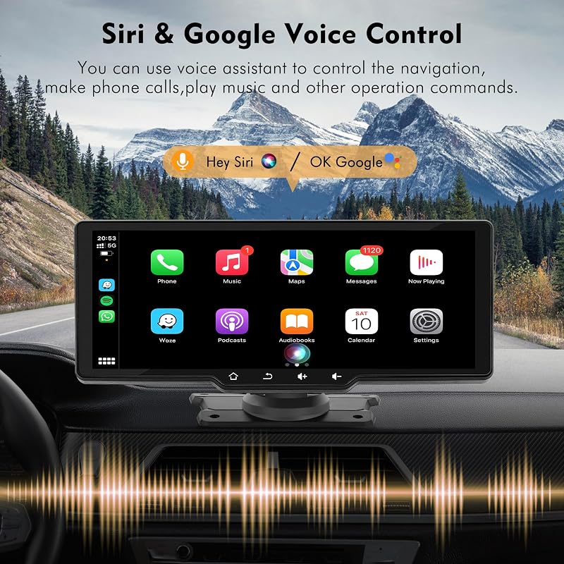 WSRADIOKITS 10.26" CarPlay Autórádió Apple CarPlay Android Auto GPS Bluetooth Érintőképernyő