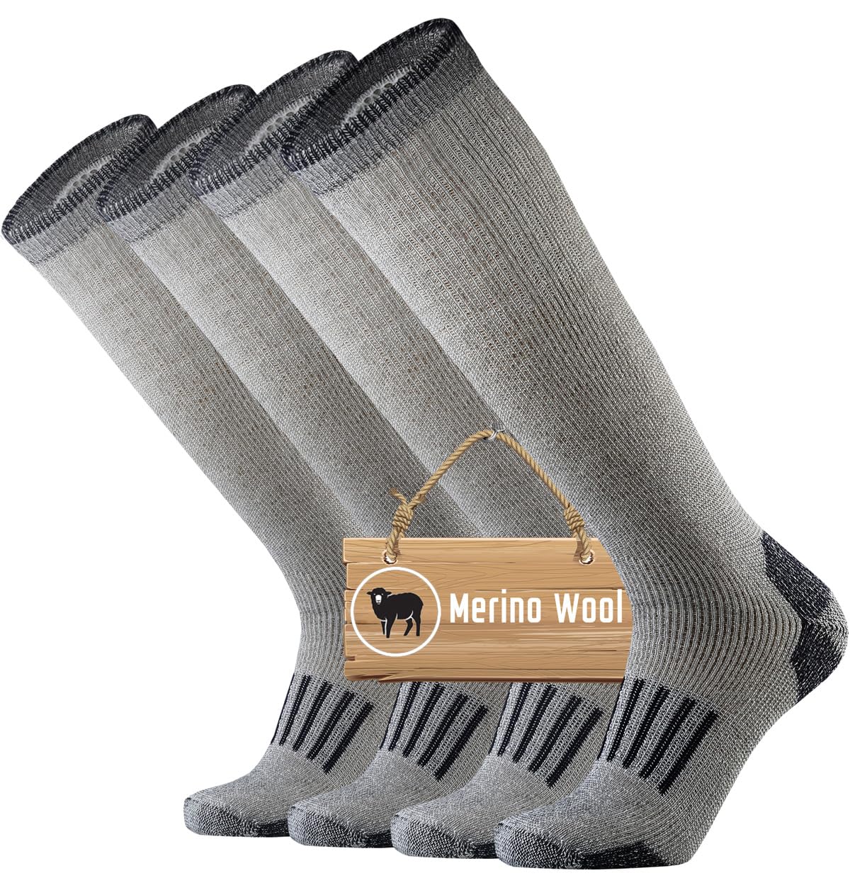 ONKE Knee High Socks Cushioned Moisture Wicking for Mens Over the Calf OTC Steel Toe Western Work Boot Thermal Hiking Hunting