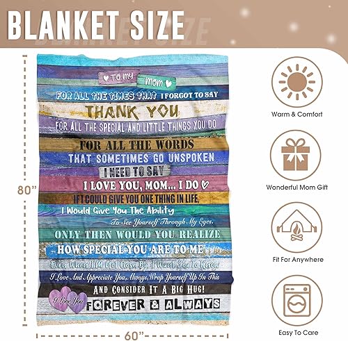 Miniatura 4 de Manta con texto en inglés "To My Mom", para maravillosos regalos de cumpleaños para mamá, manta de cama de franela suave, regalo para mamá, regalos