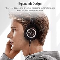 Vista 7 de JOYO - Auriculares de monitor de estudio con cable para grabación de audio, auriculares de diadema para mezclador, amplificador, podcast, teclado