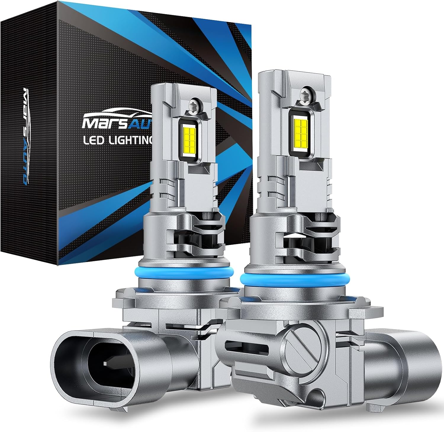 Marsauto 9005/HB3 Bulbs, 9005 Bulb 36,000LM Super Bright, 1:1 Size, Canbus Ready, Fog Bulb, 9005 HB3 Bulbs with Adjustable Lock Ring, HB3 Bulb with Cooling Fan, Long Lifespan, Fog Light, Pack of 2