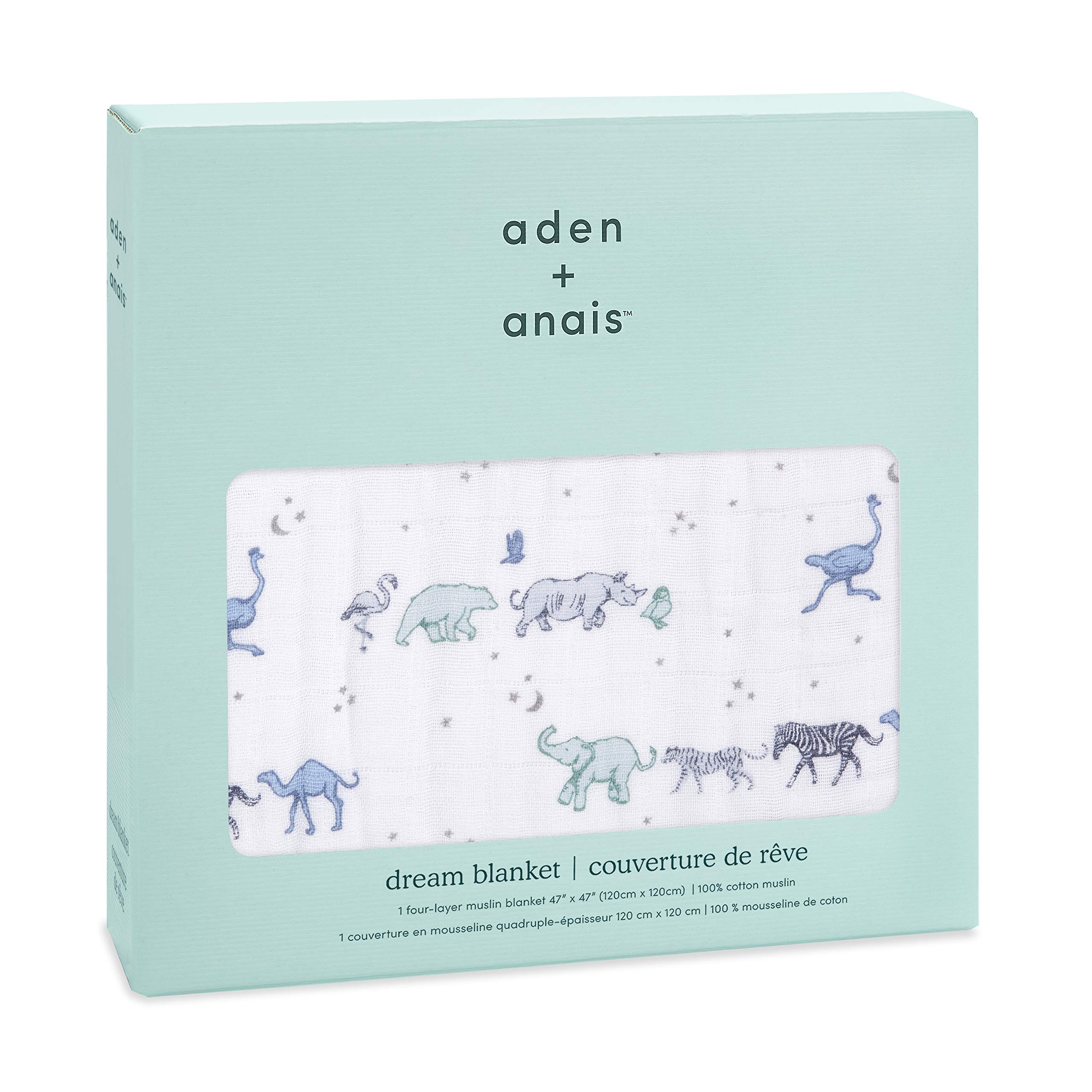 aden + anais Dream Manta de Muselina, Multicolor (Rising Star), 120x120 cm