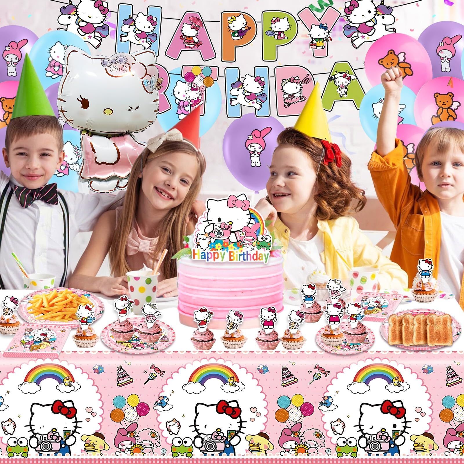 Produktbild von Ki-ty Pappteller Kindergeburtstag Deko, Kit-ty Partygeschirr Set