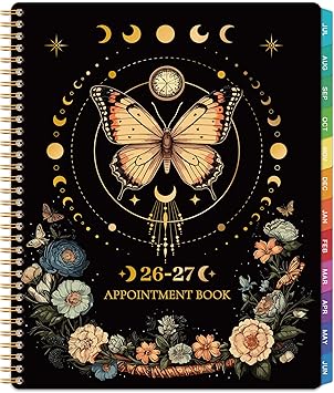 Appointment Book/Planner 2026-2027 - Appointment Book 2026-2027, July 2026 - June 2027, Daily/Hourly Planner 2026-27, Weekly appointment book with 30-Minute Increments, 9" x 11", Twin-Wire Binding + Colorful Tabs + Pocket