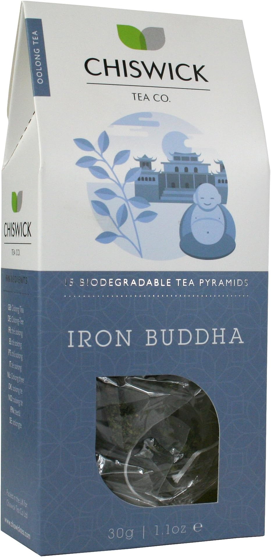 Iron Buddha (Tie Guan Yin) Premium Loose Leaf Oolong Tea - Chiswick Tea Co - 15 Teabags Box