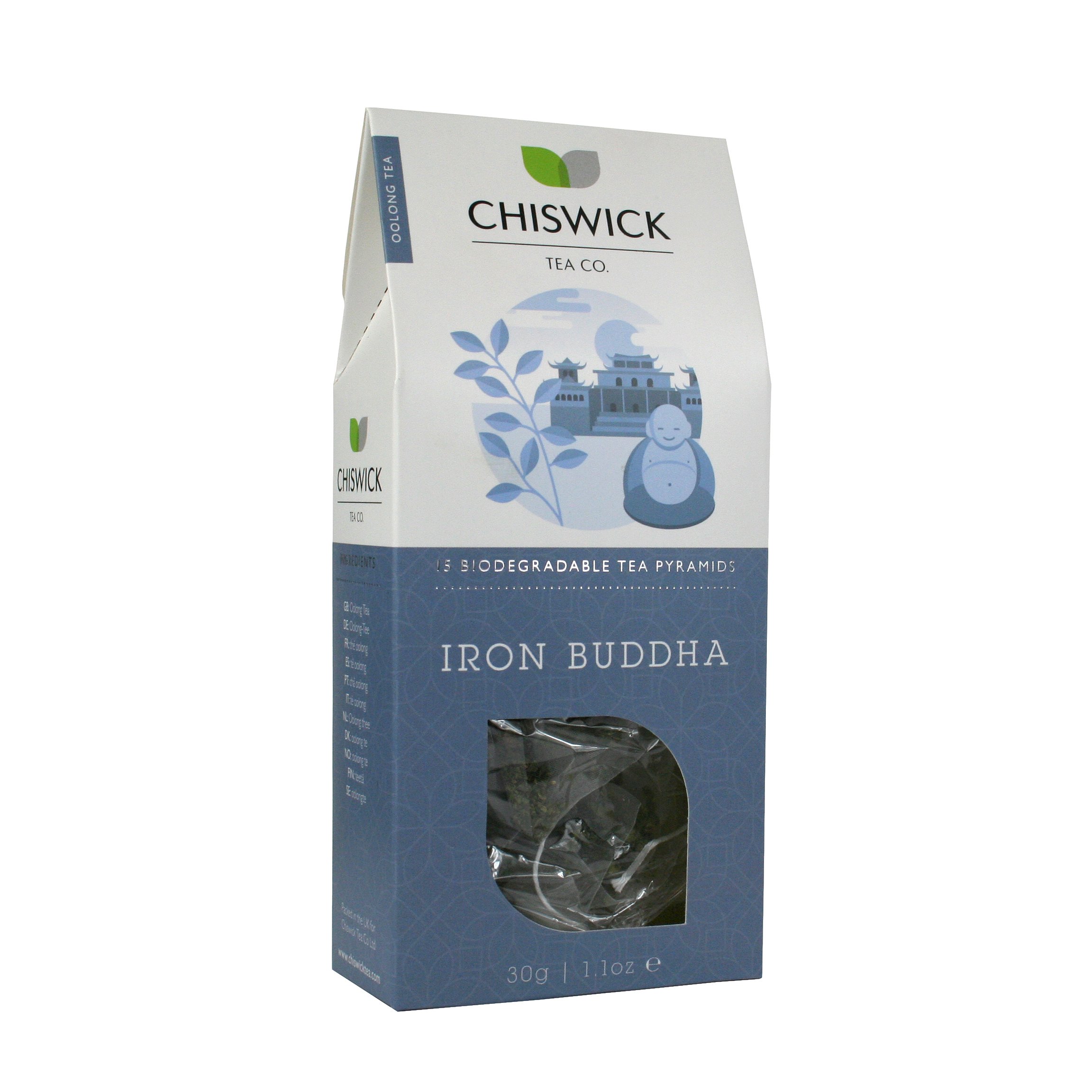 Iron Buddha (Tie Guan Yin) Premium Loose Leaf Oolong Tea - Chiswick Tea Co - 15 Teabags Box