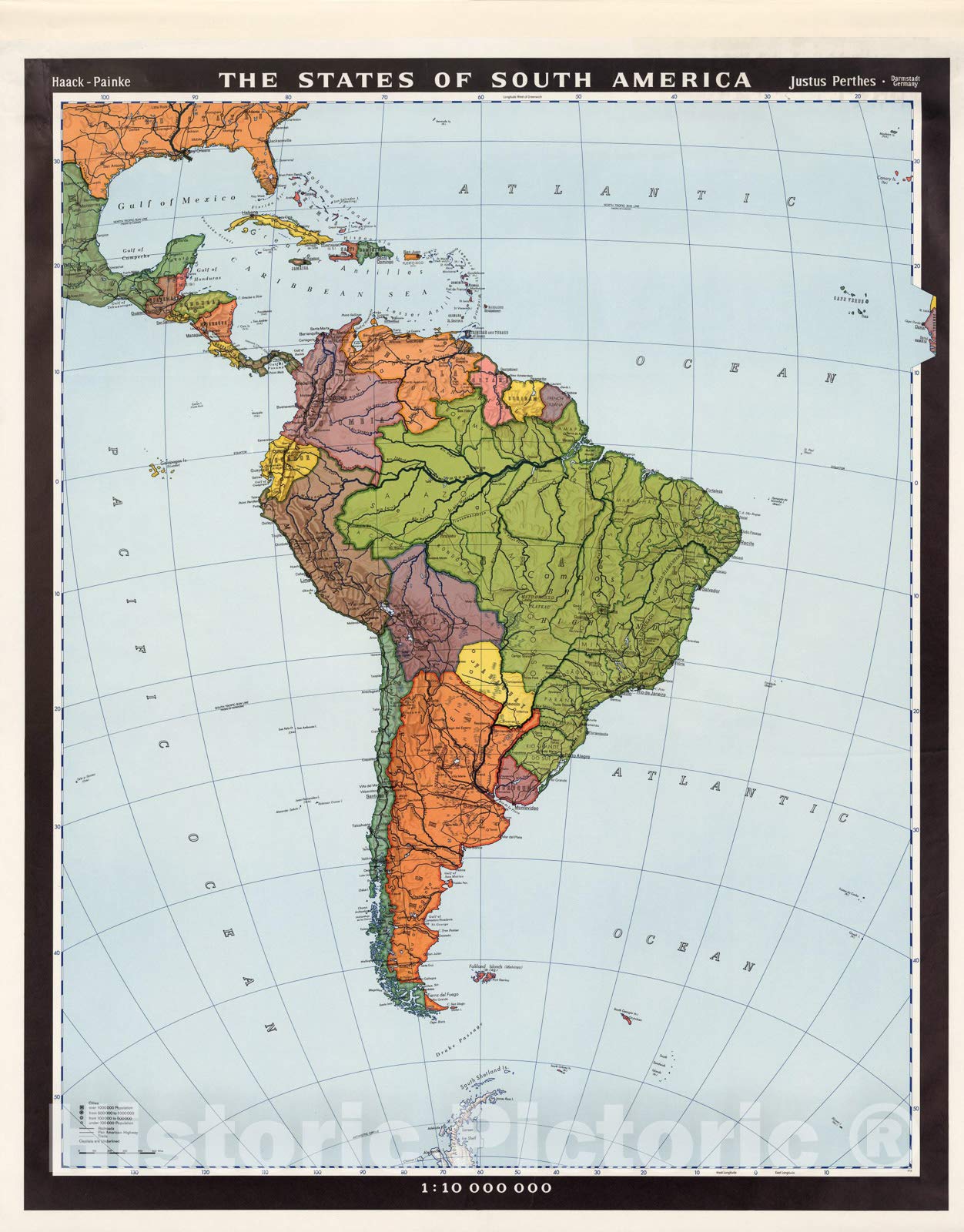 Amazon.com: Historic Pictoric Map : Latin America., 1987