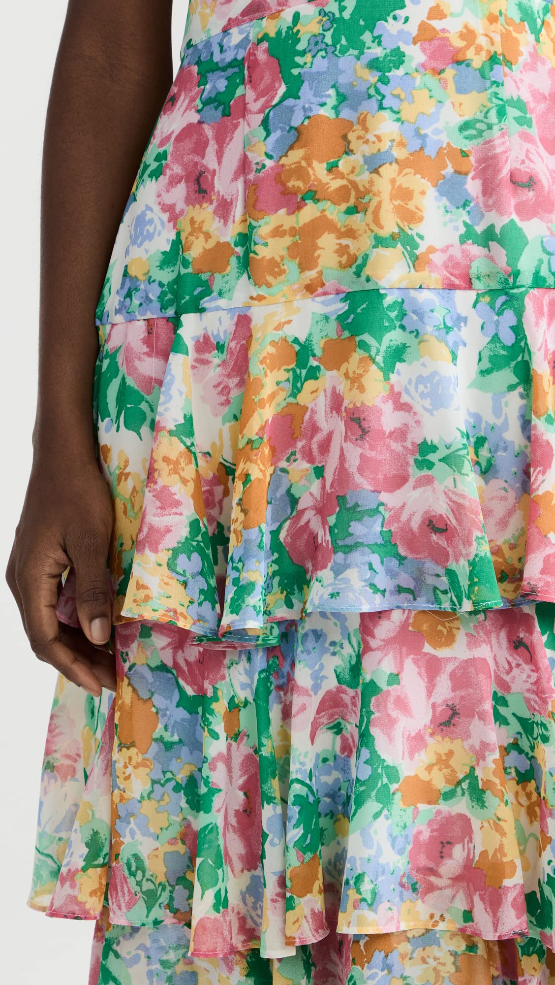 knee length dresses for ladies Rove Alma Midi Dress - Textured Cotton Marigold, L main image 1