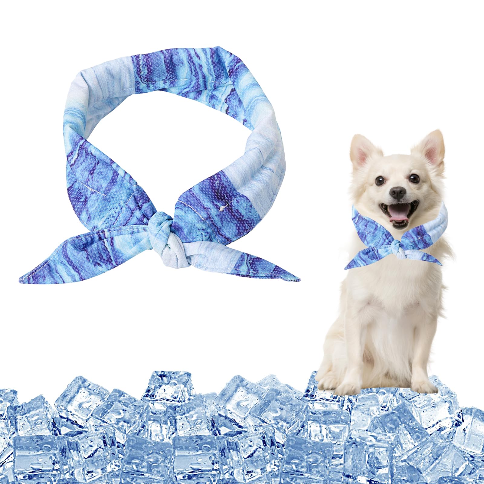 Bandana Rinfrescante per Cani, Collare di Raffreddamento, Sciarpa per il Ghiaccio per Cani, Collari per Cane di Raffreddamento, Bandana Cane per L'estate