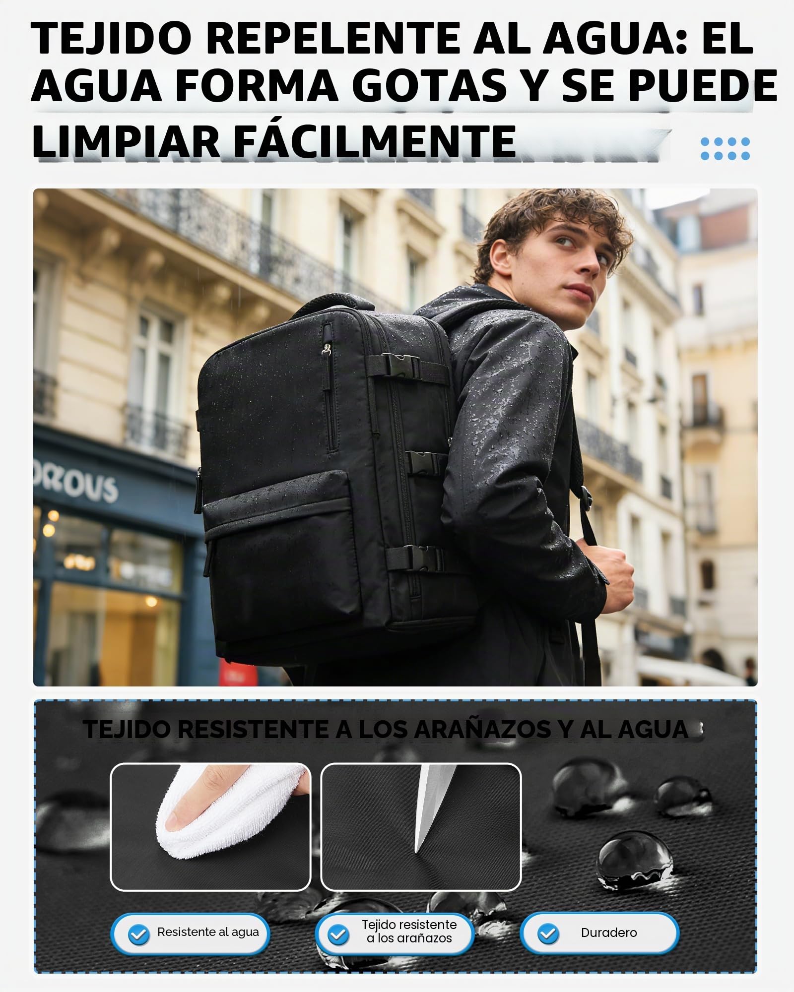 BJLFS Mochila al Vacio con Bomba Equipaje de Mano 40x30x20 Ryanair Wizzair Vueling Mochila Viaje Cabina Avion 40x30x20 Impermeable Bolsa de Viaje