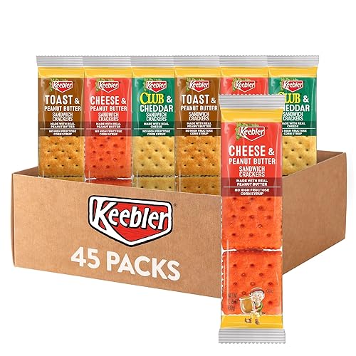 Keebler Sandwich Crackers, Lunch Snacks, Variety Pack (45 Packs) - Variety