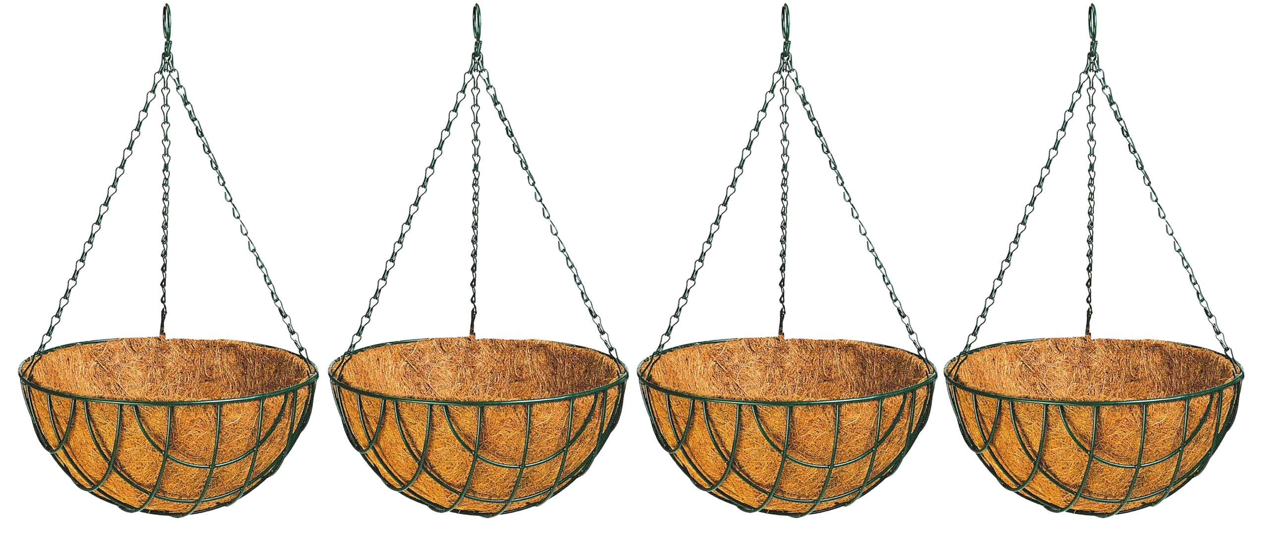 GARDEN KING 12 Inch Round Hanging Basket with Chain Natural Basket Planter for Home & Garden Decoration, Balcony Pots & Planters, Hanging Planter for Garden Decoration (Green, Set of 4 PCs) (B0BMXJ39SR) Amazon Price History, Amazon Price Tracker