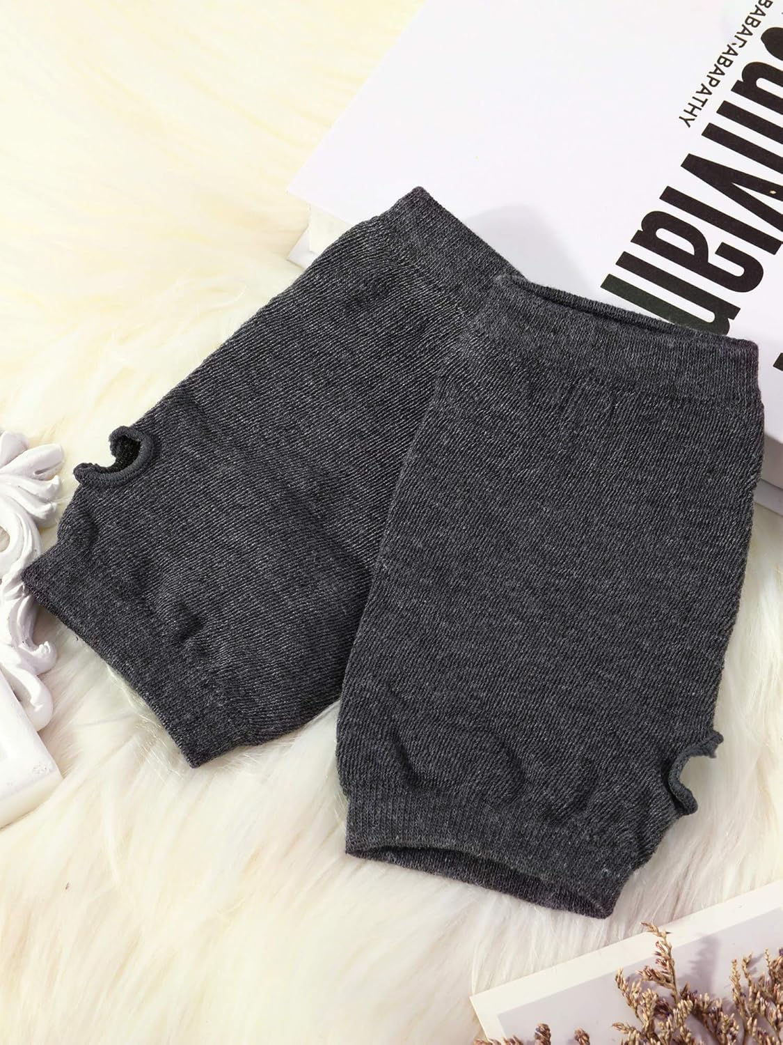 SATINIOR 4 Pairs Fingerless Gloves for Women Wrist Warmers Black Brown Arm Warmers with Finger Holes Half Finger Typing Gloves for Men - Image 4