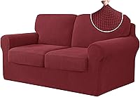 Vista 303 de CHUN YI - Funda elástica para sofá (7 piezas), funda para sofá de 3 plazas con tres respaldos y cojines separados con banda elástica, tela jacquard